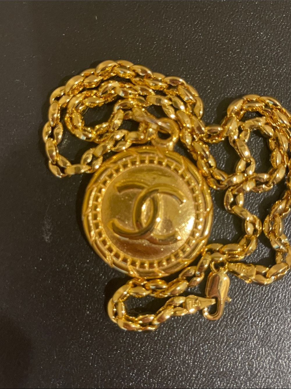 CHANEL Gold-Tone Coin Pendant And Chain Necklace - Picture 12 of 13